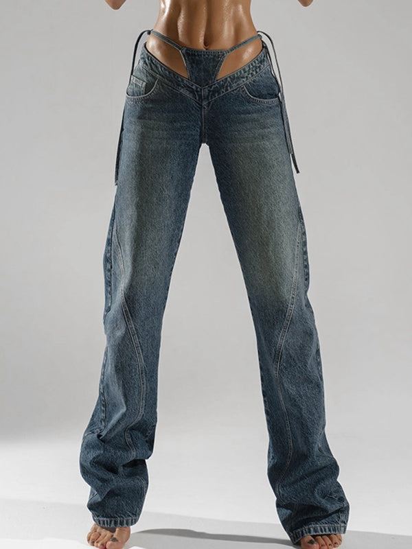 Seksi V-Şekilli Belli Kot Pantolon