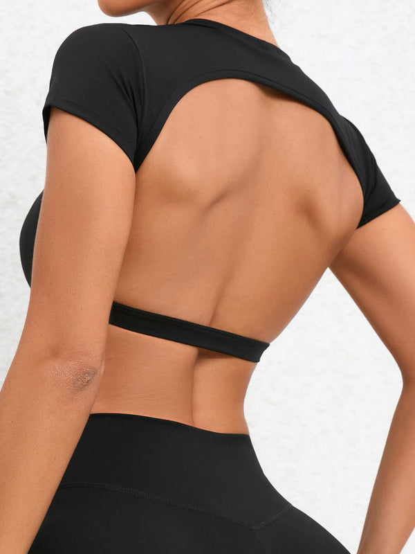 Kadın Açık Sırt Kısa Kollu Bluz