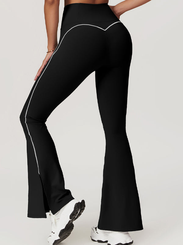 Flare Kalça Kaldırma Yüksek Bel Bölünmüş Pantolon
