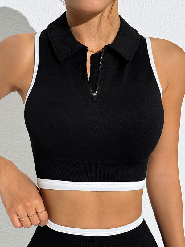 Kadın Fermuarlı Dik Yaka Hızlı Kuruyan Atlet