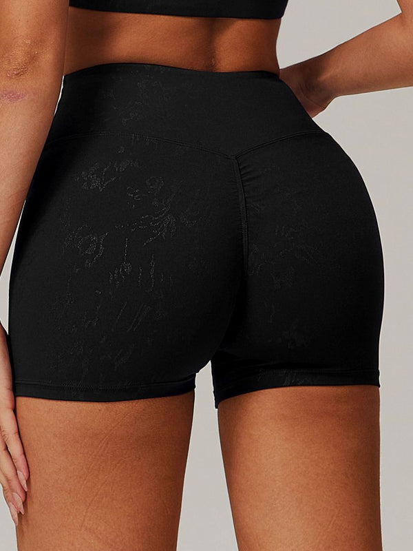 Yüksek Bel Sıcak Baskı Baskılı Hızlı Kuruyan Buruşuk Popo Şort