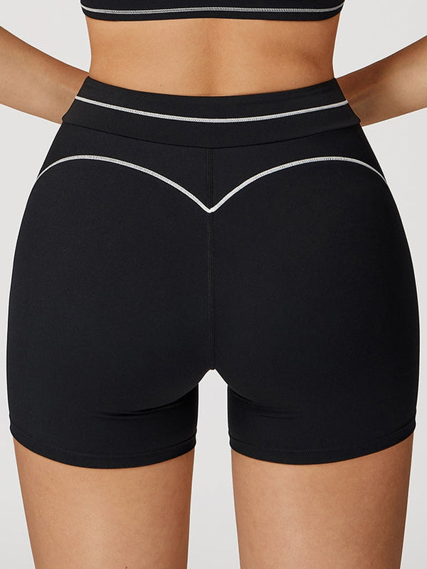 Kontrast Renkli Büyük Kalp Şeklinde Push-Lift Şort