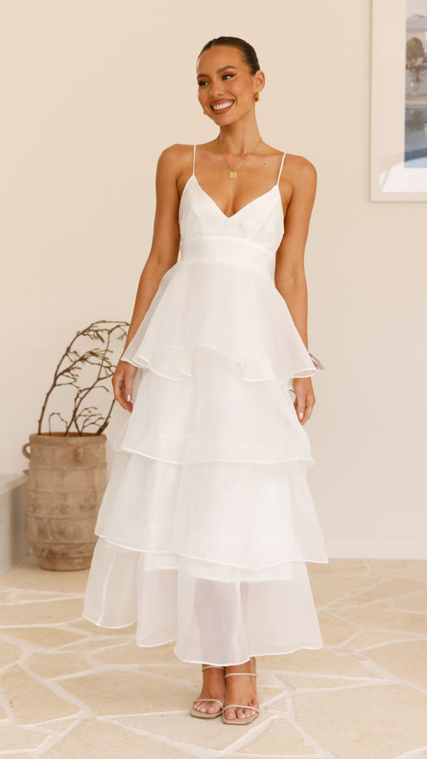 Shayla Maxi Elbise - Beyaz