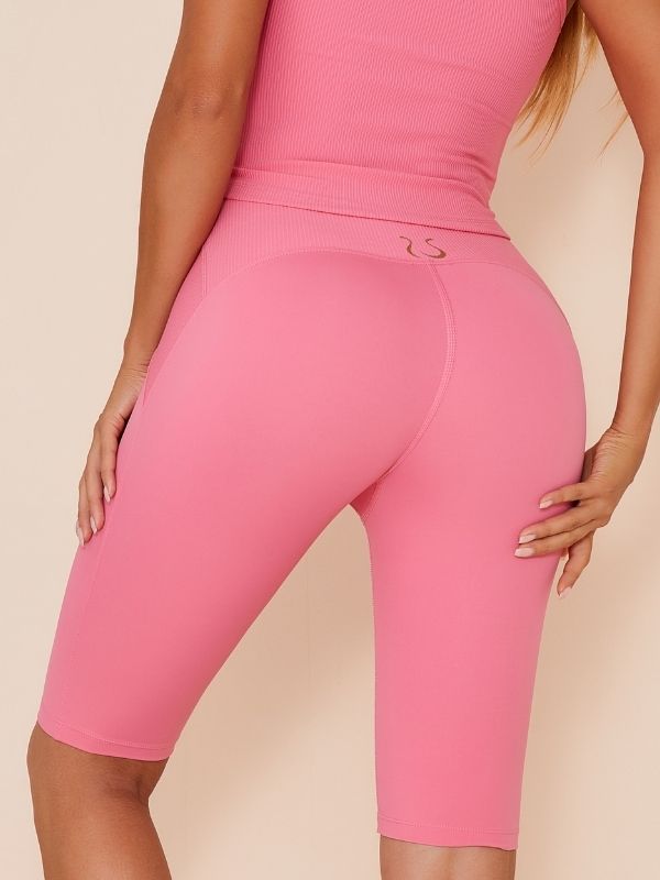 Saf Renk Kalça Kaldırma Spandeks Spor Salonu Şortu