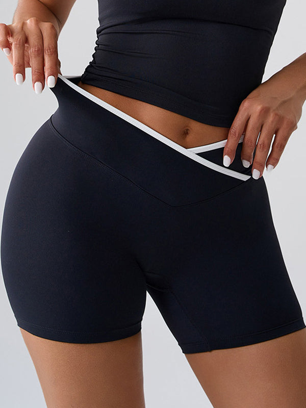 Push Up Tasarım V Şekilli Bel Kontrast Renkli Şort