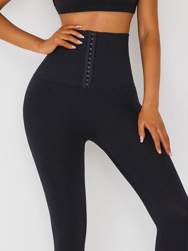 Siyah Taytlar Kadife Dolgulu Yüksek Bel Korse Taytlar