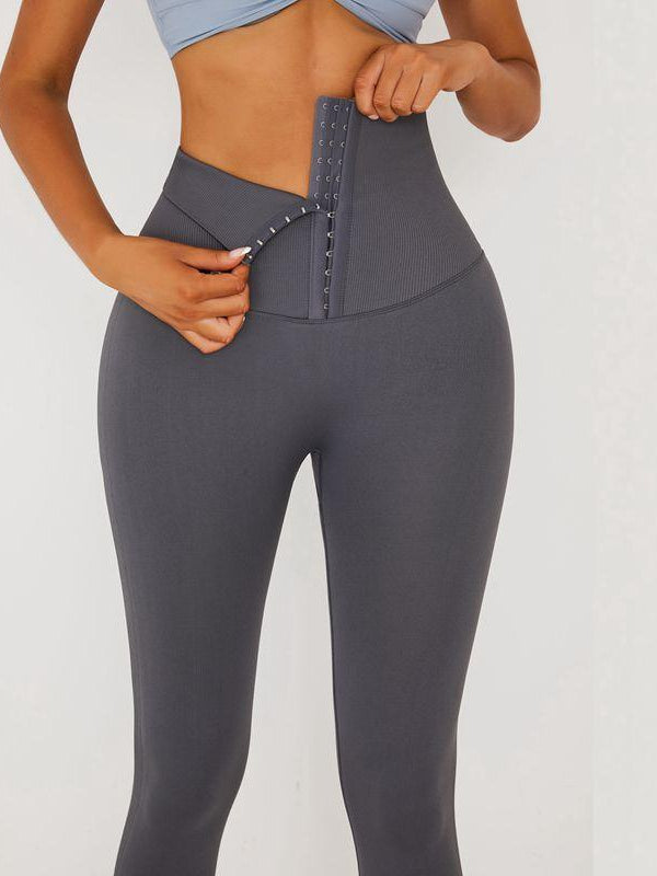 Kadife Dolgulu Yüksek Bel Kalça Yoga Korse Taytları