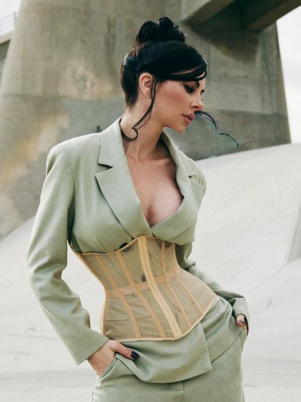 Aysham Şeffaf File Bel Kemeri | Bağcıklı & Tel Destekli Bel İnceltici