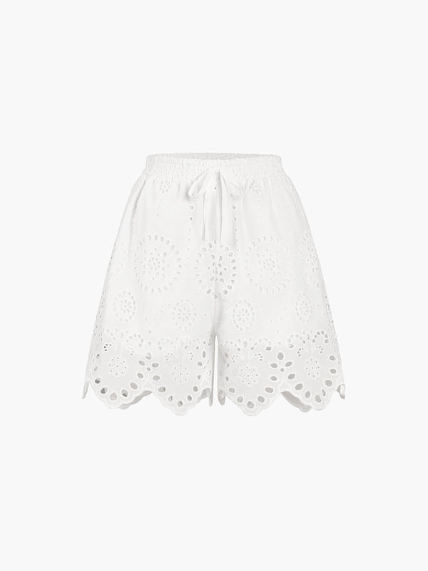 Yüksek Belli Kısa Pamuklu Şort