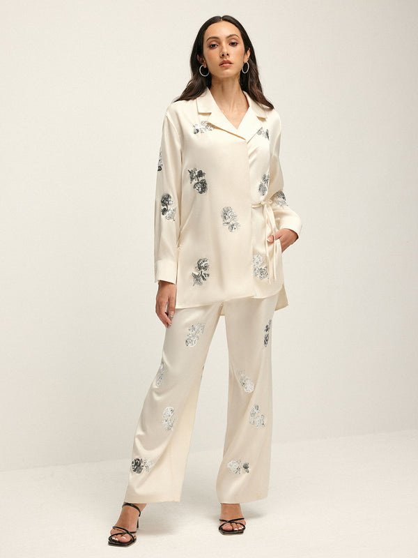 Payet Detaylı Düğümlü Uzun Kollu Set