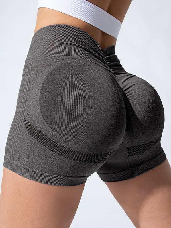 Dikişsiz Derin V Sırtlı Buruşuk Şort