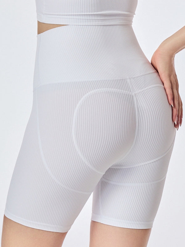 Kaburgalı Buruşuk Kalça Kalça Kaldırma Spor Şortu