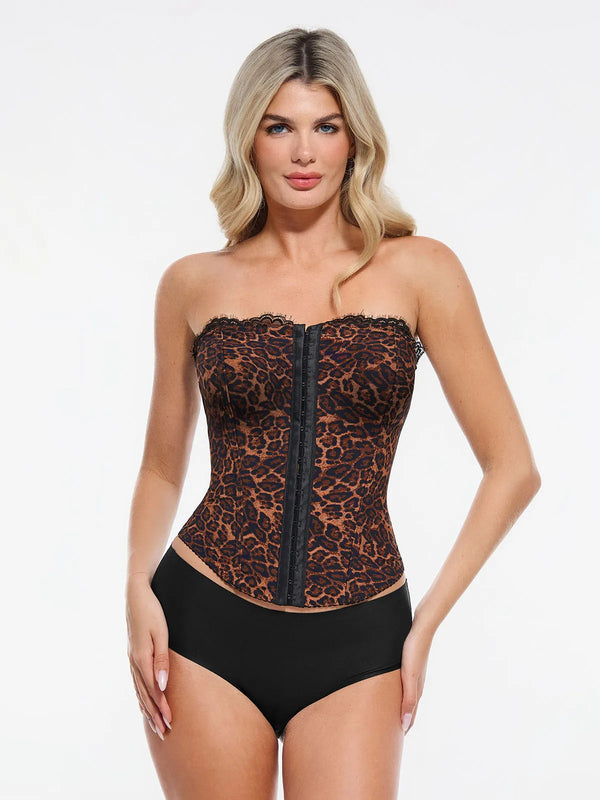 Aysham Retro Leopar Desenli Bustiyer