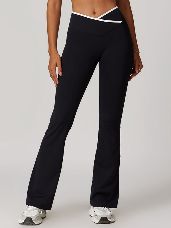 Kontrast Renkli V Şekilli Bel Genişletici Tayt