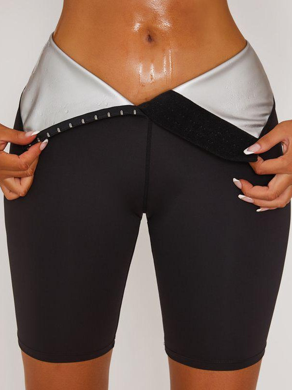 Düz Renk Terleme Korsesi Spandex Spor Salonu Şortu