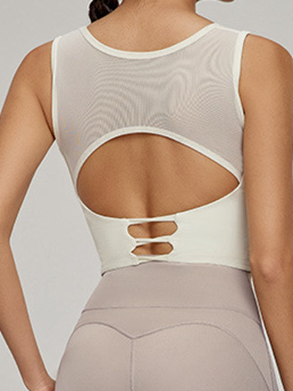 Kadın Şeffaf Fileli Sırt Dekolteli Atlet