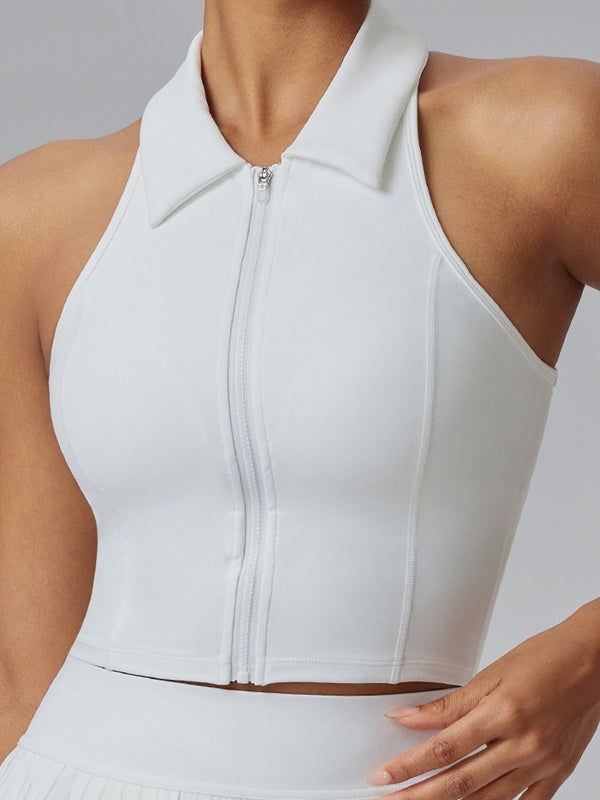 Kadın Fermuarlı Yaka Tişört