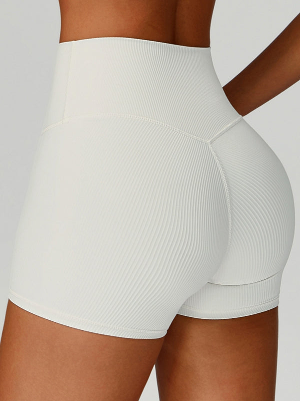 Kaburgalı Yüksek Bel Şort