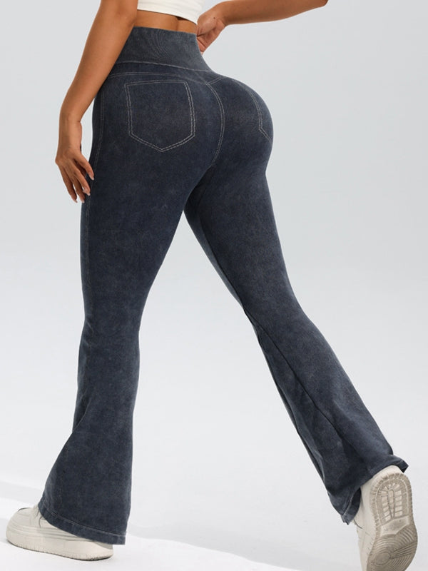 Tie Dye Yüksek Bel Kloş Tayt